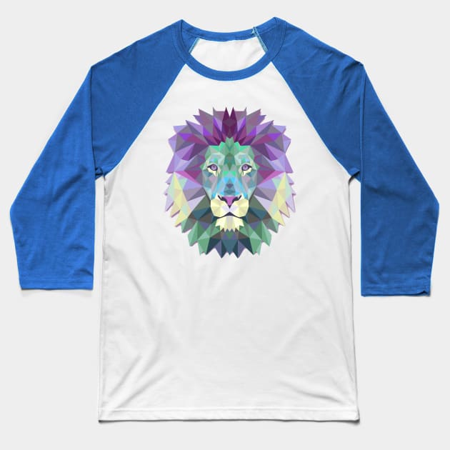 Lion Head Baseball T-Shirt by Mako Design 